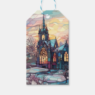 Etiqueta Para Presente Etiqueta de Presente da Igreja de Vidro Estendida