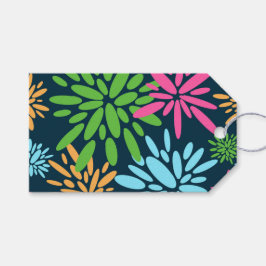 Etiqueta Para Presente Etiqueta de Presente das Flores Coloridas do Firew