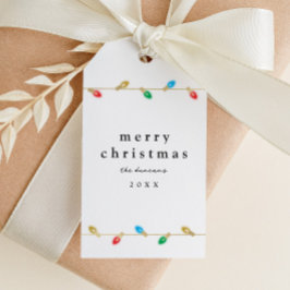 Etiqueta Para Presente Etiqueta de Presente das Luzes de Natal da Marca V