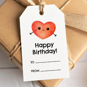 Etiqueta Para Presente Etiqueta de presente de aniversário com coração so