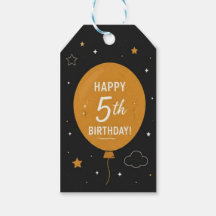 Etiqueta de Presente de Aniversário de 5 anos Feli