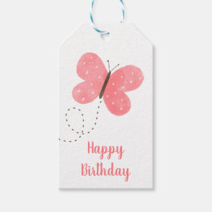 Etiqueta Para Presente Etiqueta de Presente de Aniversário de Borboleta