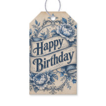 Etiqueta de Presente de Aniversário Feliz Desejos