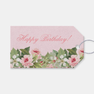 Etiqueta Para Presente Etiqueta de presente de aniversário feliz floral e