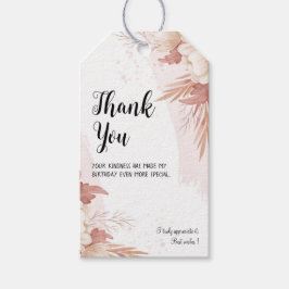 Etiqueta Para Presente Etiqueta de Presente de Aniversário Floral Rosa