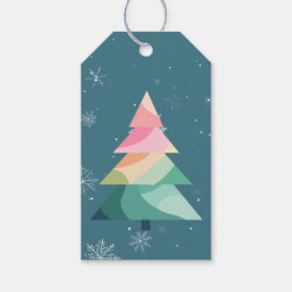 Etiqueta Para Presente Etiqueta de Presente de Árvore de Natal Ondulada M