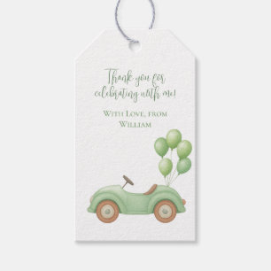 Etiqueta Para Presente Etiqueta de Presente de Carro e Balão Verde Pastel