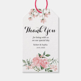 Etiqueta Para Presente Etiqueta de Presente de Casamento Blush Pink Bloom