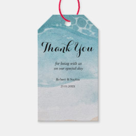 Etiqueta Para Presente Etiqueta de presente de Casamento de Praia Azul de