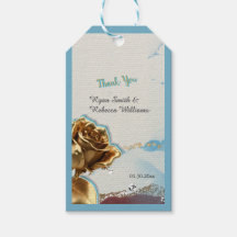 Etiqueta de presente de casamento Rust Brown Blue