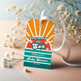 Etiqueta Para Presente Etiqueta de presente de chá de bebê retrô Groovy S