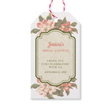 Etiqueta de Presente de Chá de Noiva Flor de Maçã 