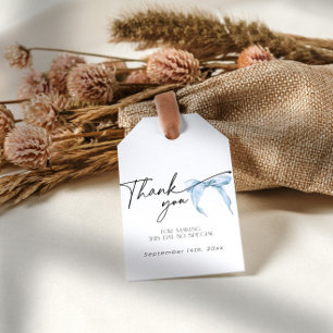 Etiqueta Para Presente Etiqueta de presente de chá de panela com laço azu