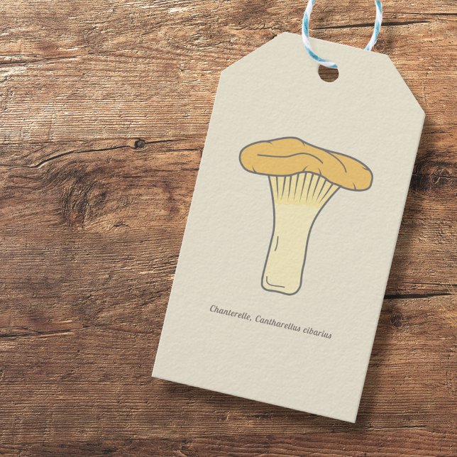 Etiqueta Para Presente Etiqueta de Presente de Chanterelle Mushroom (Botanical Chanterelle Mushroom Gift Tag)