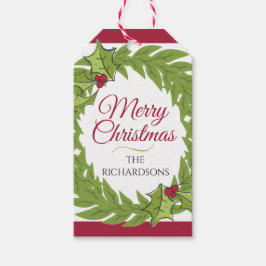 Etiqueta Para Presente Etiqueta de presente de coroa de Natal personaliza