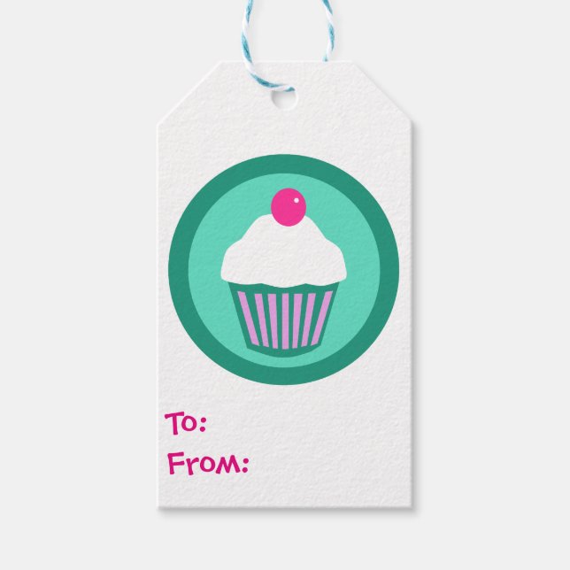 Etiqueta Para Presente etiqueta de presente de cupcakes (Frente)