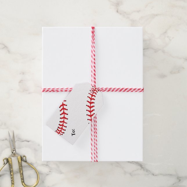 Etiqueta Para Presente Etiqueta de Presente de Design de Baseball (Com cordão)
