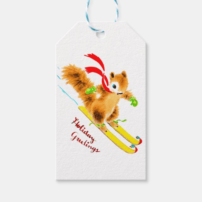 Etiqueta Para Presente etiqueta de presente de esqui de esquilo (Frente)