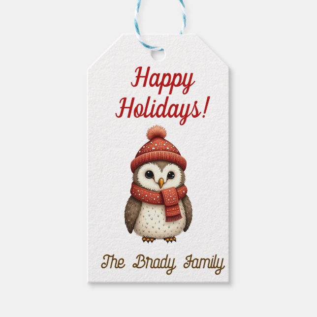 Etiqueta Para Presente Etiqueta de presente de feriado personalizado (Frente)