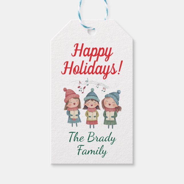 Etiqueta Para Presente Etiqueta de presente de feriado personalizado (Frente)