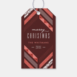 Etiqueta Para Presente Etiqueta de Presente de Férias em Padrão de Espinh
