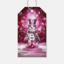 Etiqueta Para Presente Etiqueta de Presente de Férias Flocos de Neve Bone