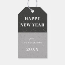 Etiqueta de Presente de Férias Geométricas de Ano 