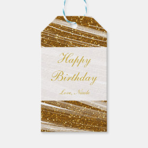 Etiqueta Para Presente Etiqueta de Presente de Festa com Brilho Dourado e