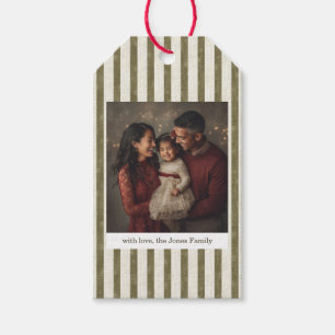 Etiqueta Para Presente Etiqueta de presente de foto de Natal com listras