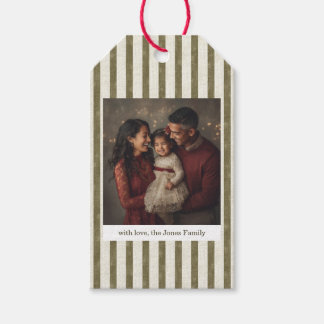 Etiqueta Para Presente Etiqueta de presente de foto de Natal com listras
