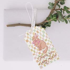 Etiqueta Para Presente Etiqueta de Presente de Gato, Obrigado Gato Xadrez
