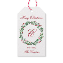 Etiqueta de Presente de Grinalda de Natal