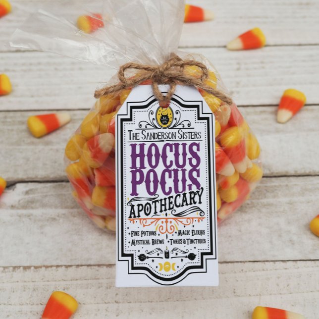 Etiqueta Para Presente Etiqueta de Presente de Halloween Hocus Pocus (Criador carregado)