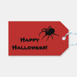 Etiqueta Para Presente Etiqueta de presente de Halloween Vermelha com Viú