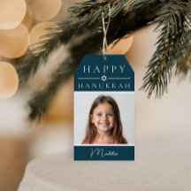 Etiqueta de Presente de Hanukkah Azul