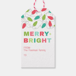 Etiqueta Para Presente Etiqueta de presente de Luzes de Natal Alegre e Br