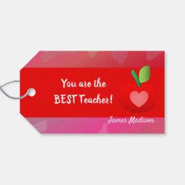 Etiqueta Para Presente Etiqueta de Presente de Maçã Vermelha do professor