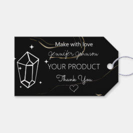 Etiqueta Para Presente Etiqueta de Presente de Mármore Escuro Geométrico