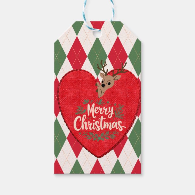 Etiqueta Para Presente Etiqueta de Presente de Natal Alegre (Frente)