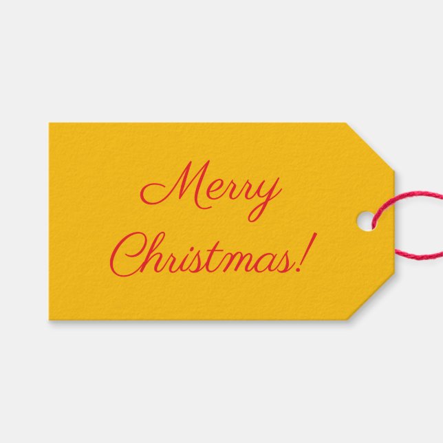 Etiqueta Para Presente Etiqueta de Presente de Natal Amarela (Frente (horizontal))