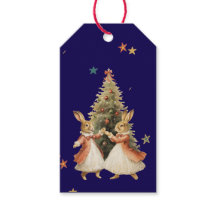 ETIQUETA DE PRESENTE DE NATAL COELHINHOS DANÇANTES