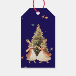 ETIQUETA PARA PRESENTE ETIQUETA DE PRESENTE DE NATAL COELHINHOS DANÇANTES