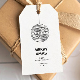 Etiqueta Para Presente Etiqueta de presente de Natal com Bola de Natal tr