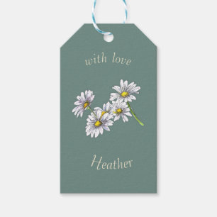 Etiqueta Para Presente Etiqueta de Presente de Natal com Flor de Margarid