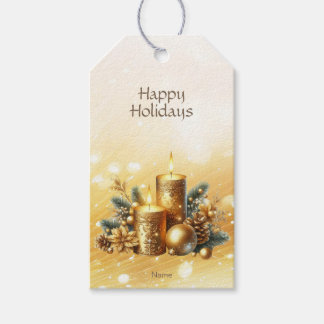 Etiqueta Para Presente Etiqueta de Presente de Natal com Velas Douradas