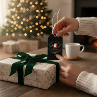 Etiqueta Para Presente Etiqueta de Presente de Natal Coroa Dourada Festiv