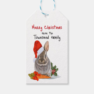 Etiqueta Para Presente Etiqueta de Presente de Natal Cozy Bunny