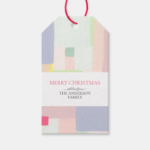 Etiqueta Para Presente Etiqueta de Presente de Natal de Arte Abstrata