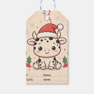 Etiqueta Para Presente Etiqueta de Presente de Natal de Bezerro