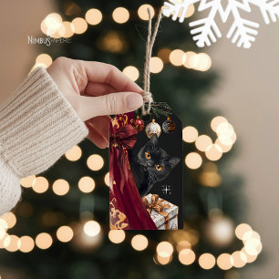 Etiqueta Para Presente Etiqueta de Presente de Natal de Gato Preto Mal-hu